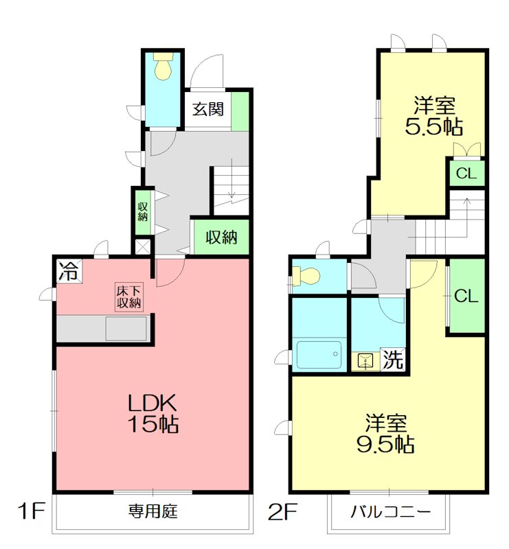 富士見町メゾネット W号室 間取り