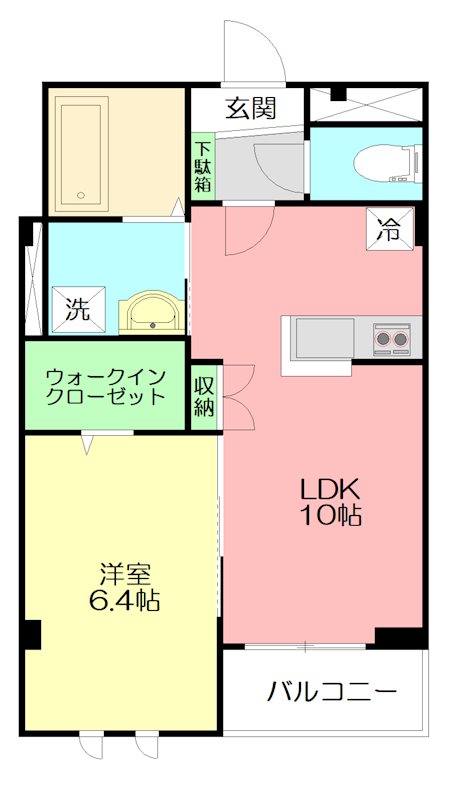 クロイツェル御成 102号室 間取り