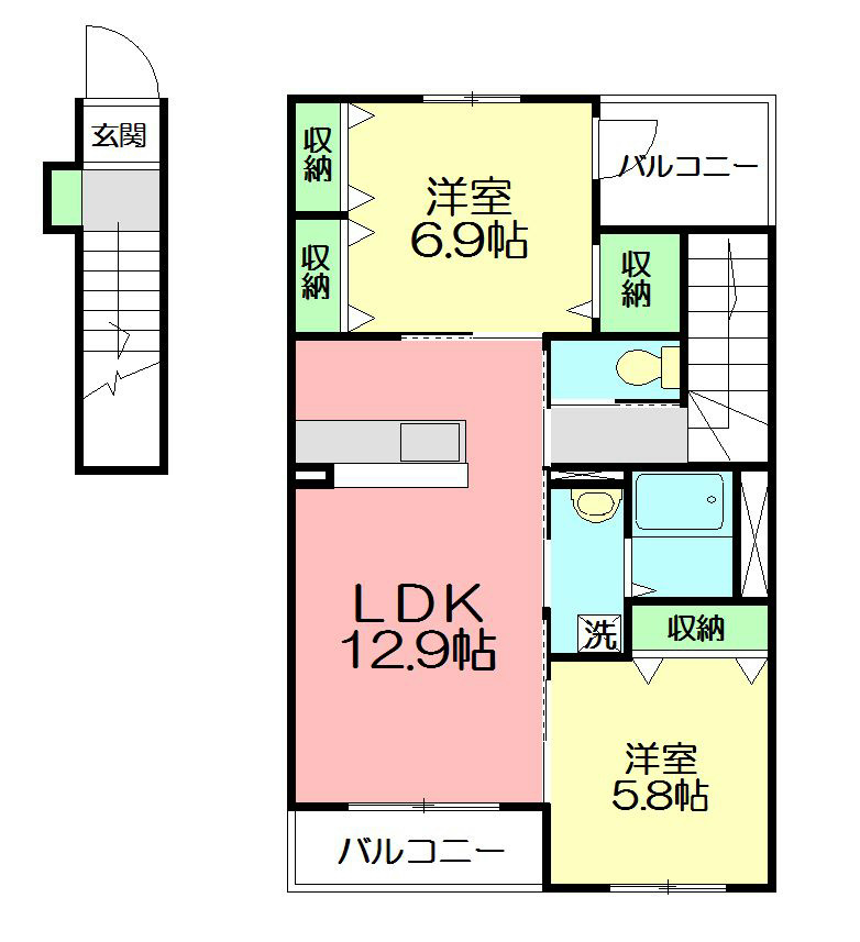 ル・リアン 201号室 間取り