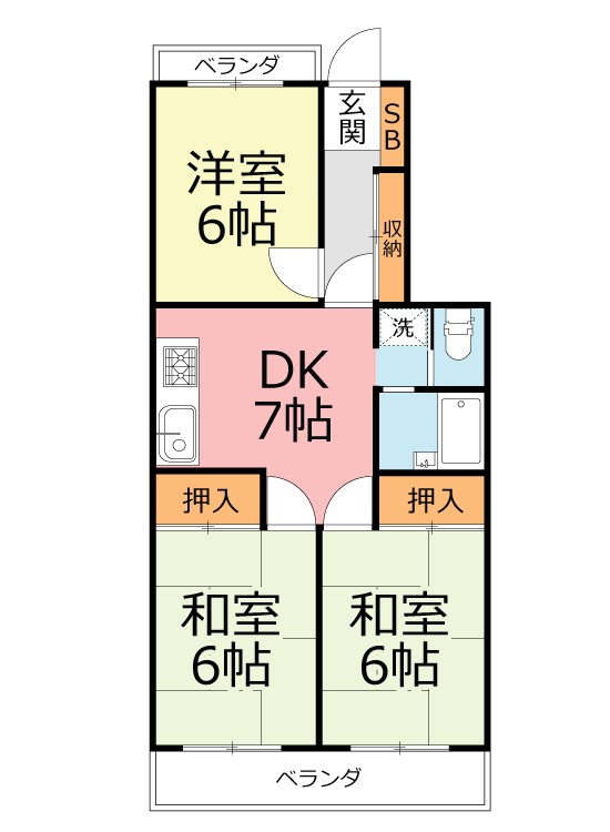 サンパレス城北 101号室 間取り