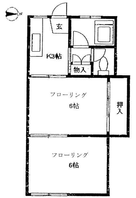 南ヶ丘ハイツ 207号室 間取り