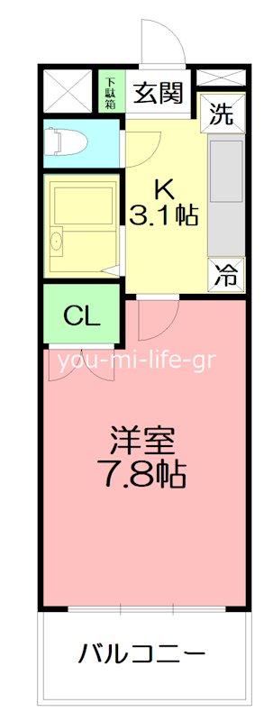 プレーヌデュラン 303号室 間取り