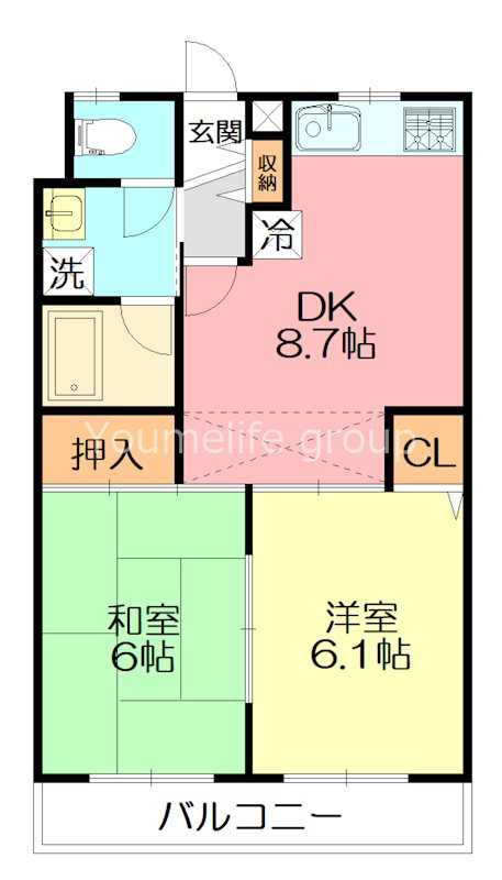 サニーハイツ平塚 203号室 間取り