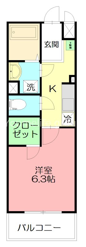 カレッジヒルズA 403号室 間取り