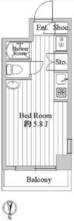 シーサイドビラ鵠沼 205号室 間取り