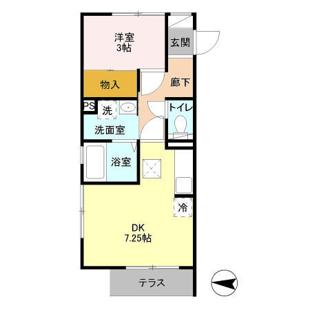 Espoir Odawara 103号室 間取り