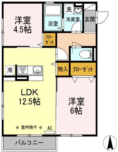メゾンドリブラン 302号室 間取り