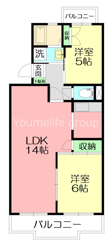 山王塚レジデンス 104号室 間取り