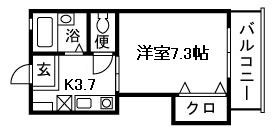 シャトルコート 203号室 間取り