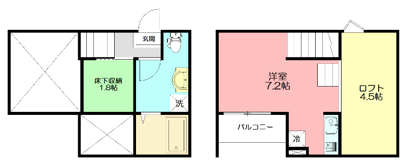 エスカリエ  201号室 間取り