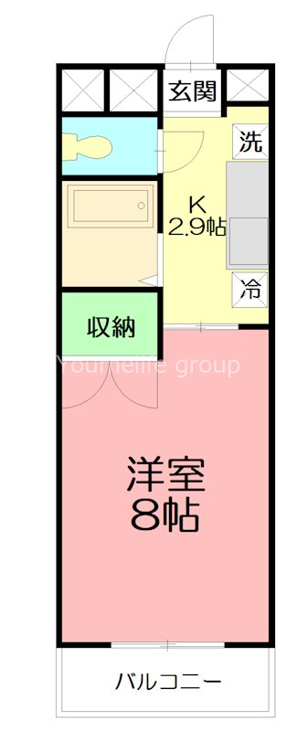 ローズパル 101号室 間取り