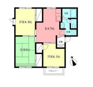 ハイツ清水谷B 201号室 間取り