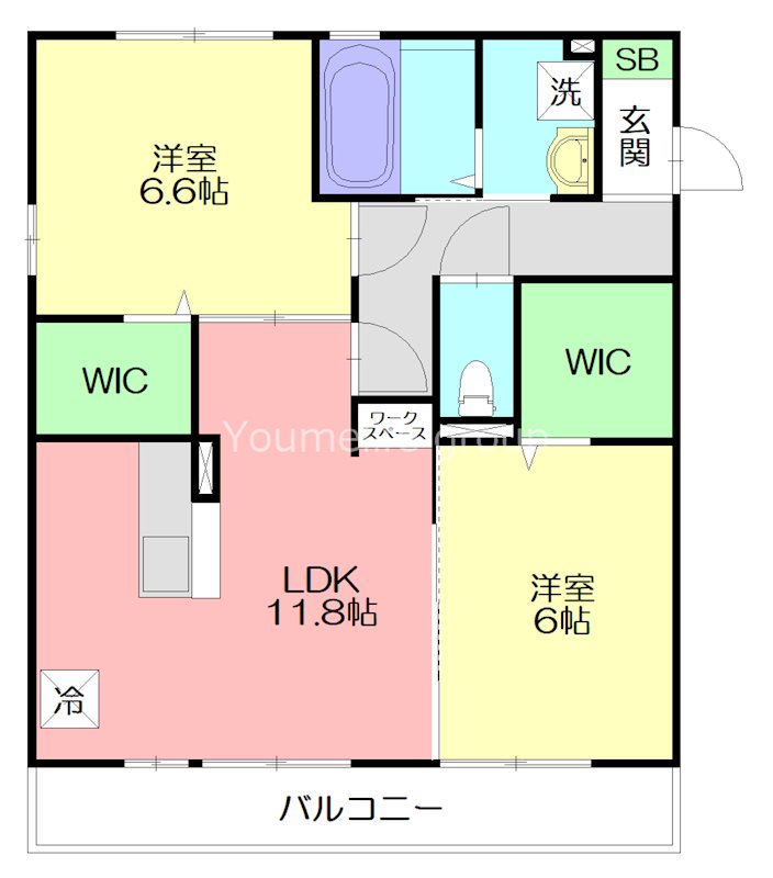 グランソーレⅡ 203号室 間取り