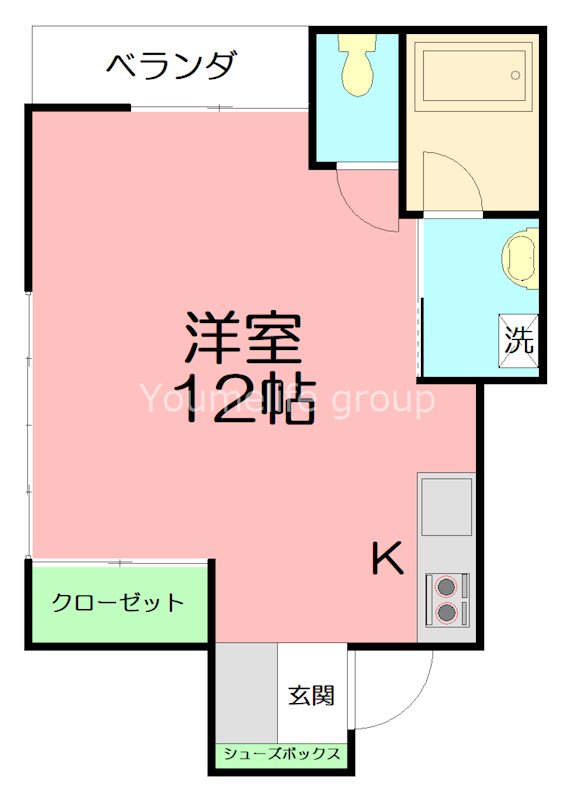 コーポ真 102号室 間取り