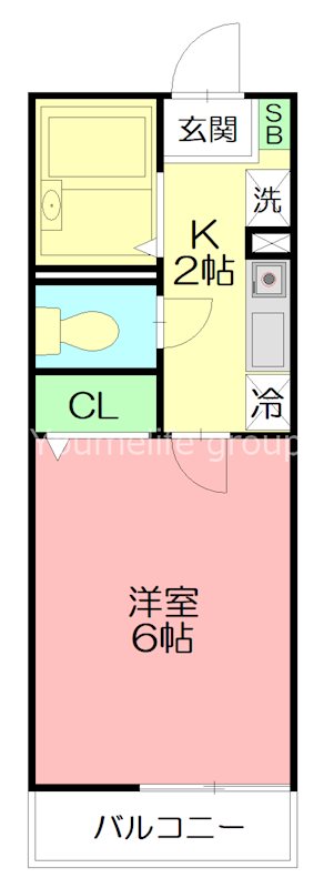 学遊館 107号室 間取り
