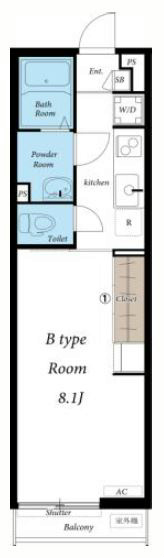 リブリ・湘南元町 202号室 間取り