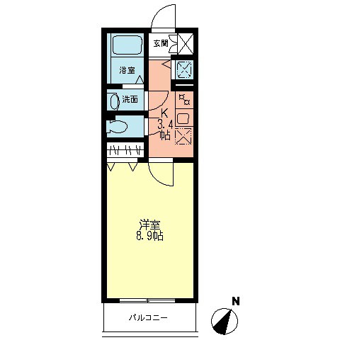 シエルグランTOKAI 308号室 間取り