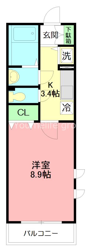 シエルグランTOKAI 201号室 間取り