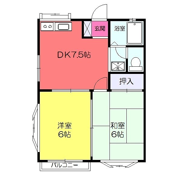 はうす雅 206号室 間取り