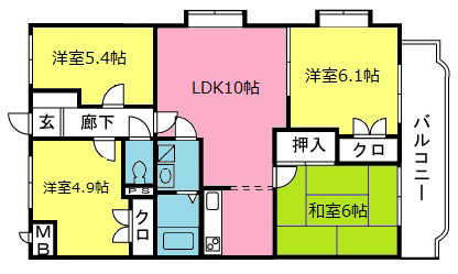 ウィスタリアⅡ 404号室 間取り