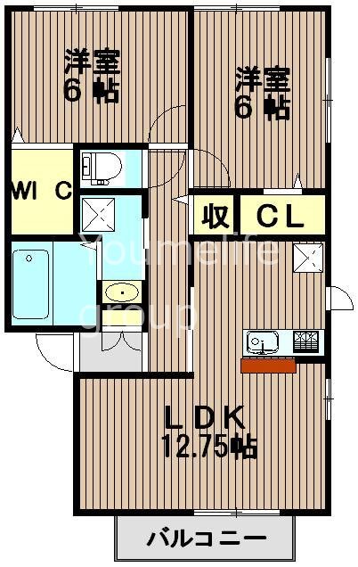 仁平A 102号室 間取り