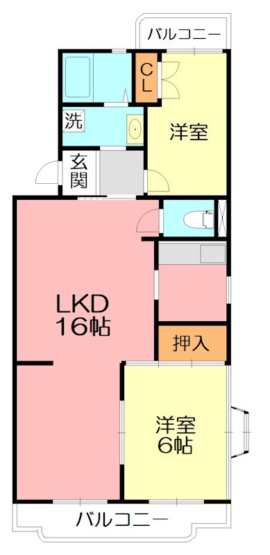 アステージ・ナリタ 202号室 間取り