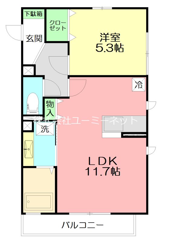 ラ・カーサ 201号室 間取り