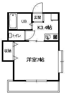 エルム 104号室 間取り