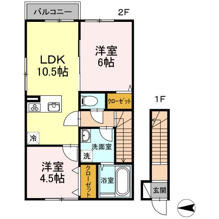 S-Flat B棟 201号室 間取り