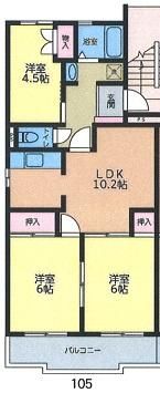 グリーンパーク天野 105号室 間取り