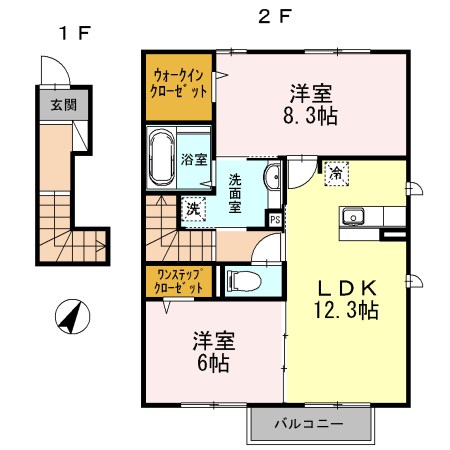 グランドソレーユⅡ 201号室 間取り