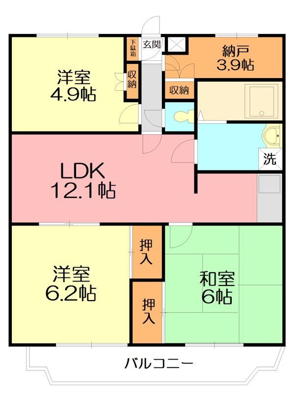 グランシャリオ 205号室 間取り
