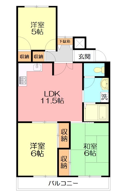 栢山アーバンライフ 203号室 間取り
