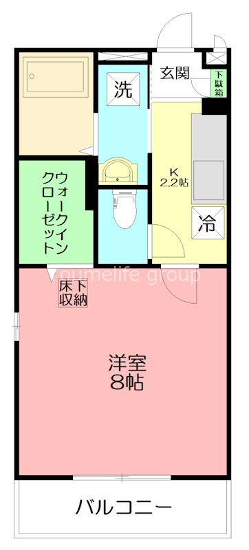 サンライズ岩本  106号室 間取り