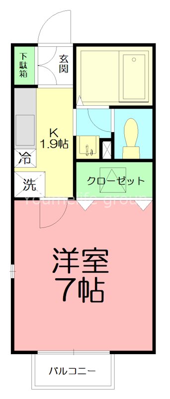 アール ブラン 201号室 間取り