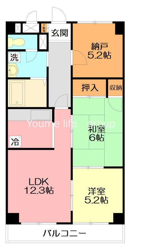 ソシアグリーンオーク 502号室 間取り