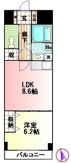 ランドパークスヤマ 205号室 間取り