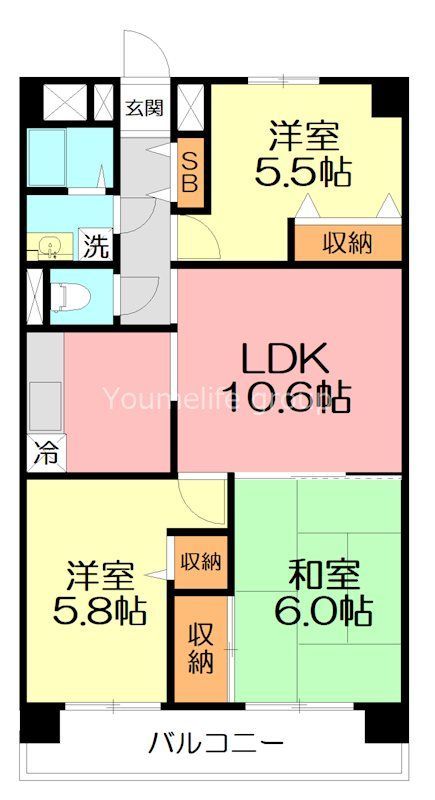 サニープレイス 303号室 間取り