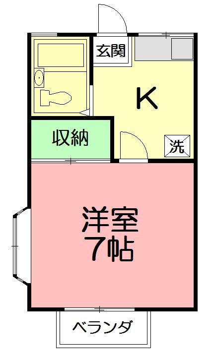 グリーンハイツB 201号室 間取り