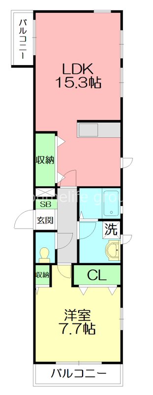 エバーグリーン 101号室 間取り