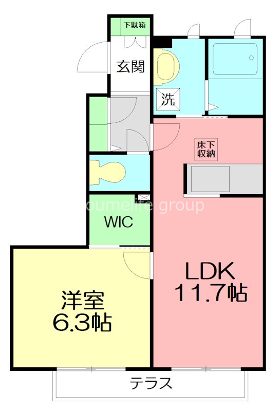 若宮ハイツ坂下 102号室 間取り