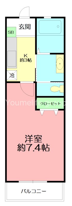 Ｐｏｒｔｅ　Ｂｏｎｈｅｕｒ 102号室 間取り