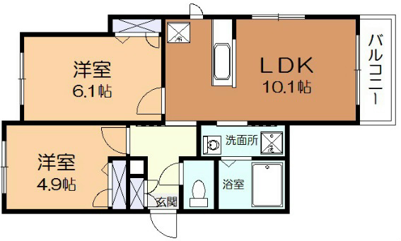 サニーフラットT 201号室 間取り