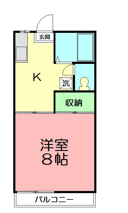 パールハイツ 2D号室 間取り