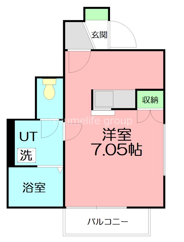 グリーンズパレット 102号室 間取り