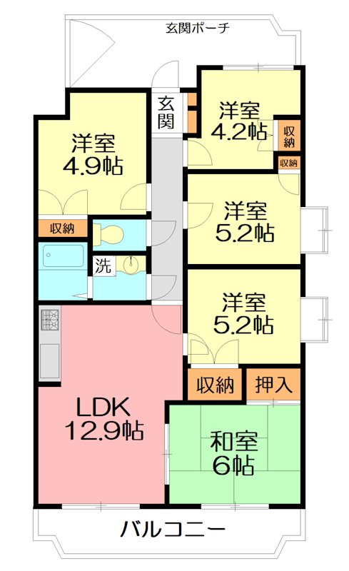 ツインベル・ローズ館 401号室 間取り
