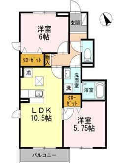 ディアコート矢崎 102号室 間取り