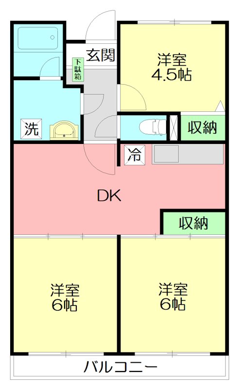 くりいむマンション 104号室 間取り