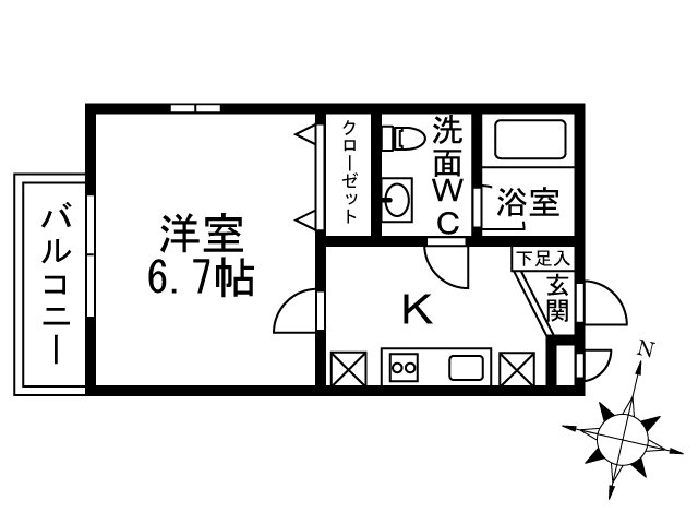 アルフィーネ茅ヶ崎 101号室 間取り