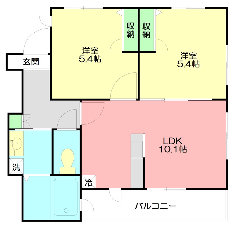 シャルマン 101号室 間取り